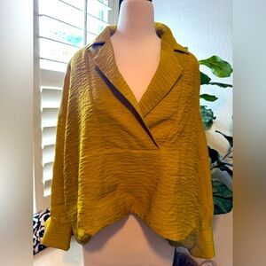 Anthropologie Crinkle Woven Top